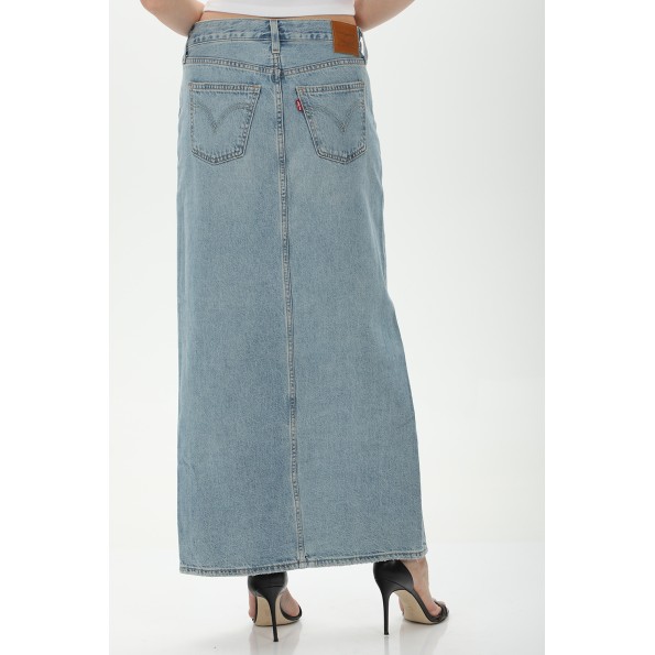 Γυναικεία μακριά jean φούστα LEVIS A75120000 ANKLE COLUMN SKIRT MED μπλε Γυναικεία