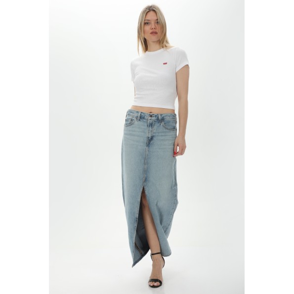 Γυναικεία μακριά jean φούστα LEVIS A75120000 ANKLE COLUMN SKIRT MED μπλε Γυναικεία