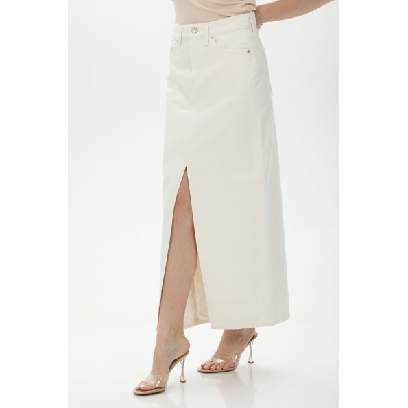Γυναικεία μακριά jean φούστα LEVIS  A75120002 ANKLE COLUMN SKIRT NEUTRALS λευκή Γυναικεία
