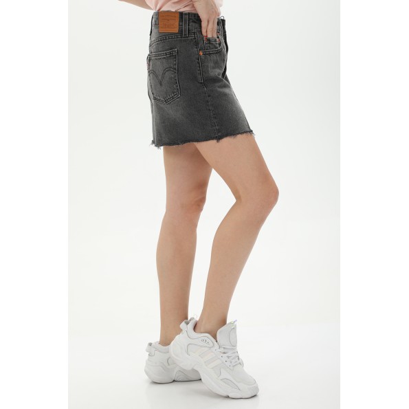 Γυναικεία jean mini φούστα LEVIS A75220001 RECRAFTED ICON SKIRT BLACKS μαύρη Γυναικεία