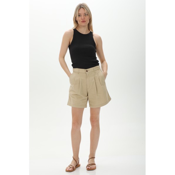 Γυναικεία βερμούδα LEVIS A75380002 PLEATED TROUSER μπεζ Γυναικεία